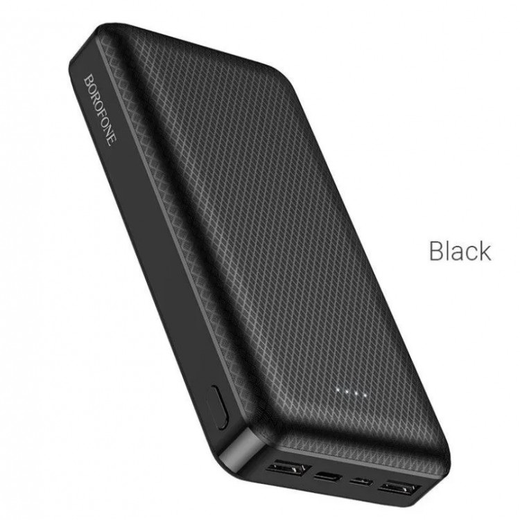Внешний АКБ BOROFONE BJ3A Minimalist 20000mAh, 2хUSB, 2A, LED, Li-Pol 